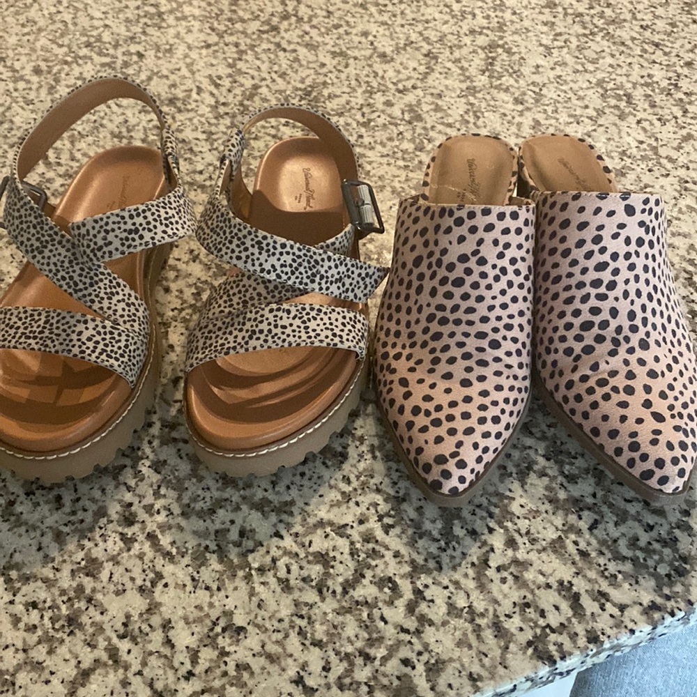 Set of Target leopard print shoes, sandals and mules